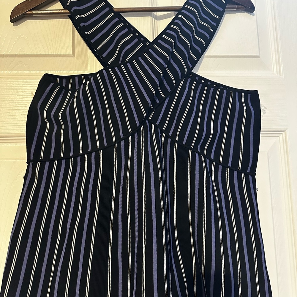 Chic Black and Purple Striped Women's Tank Top